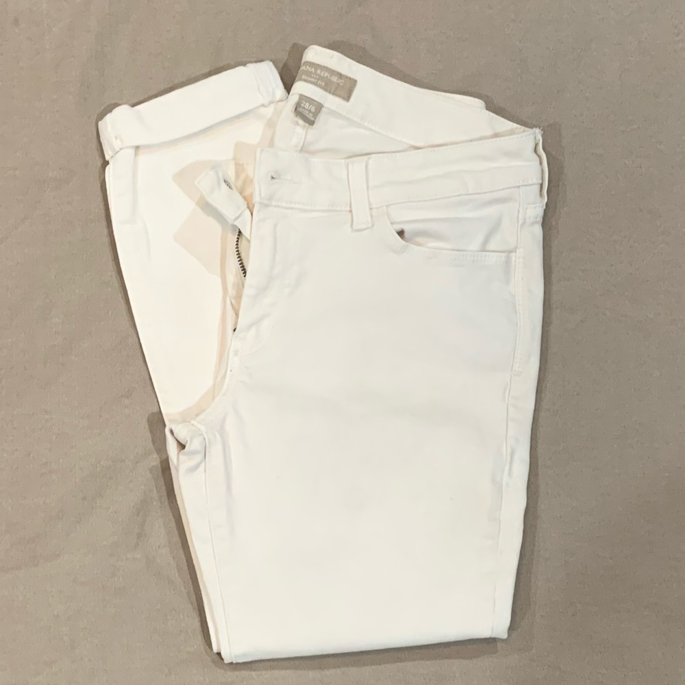 Banana Republic White Denim Crop Skinny Fit 28/6